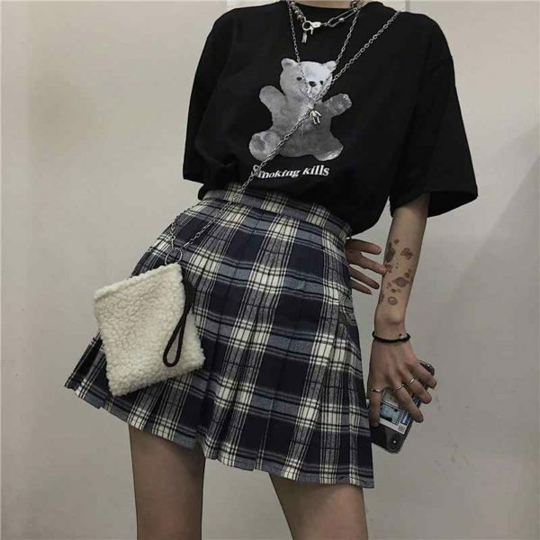Y2K Grunge High Waist Skirt - 90S Fashion, Retro Style, Summer Y2K Outfits, Gothic Y2K