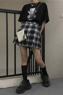 Y2K Grunge High Waist Skirt - 90S Fashion, Retro Style, Summer Y2K Outfits, Gothic Y2K