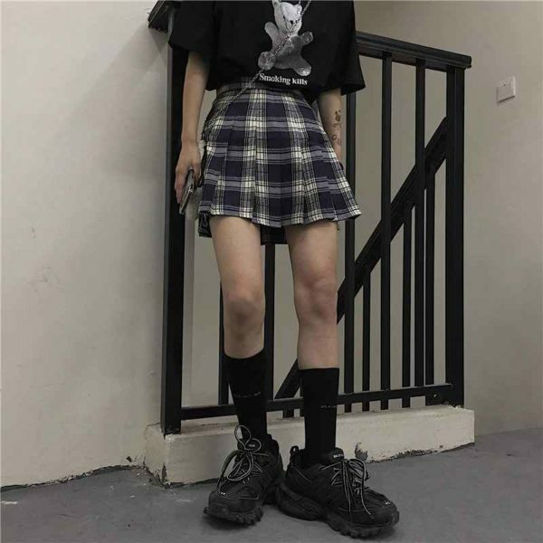 Y2K Grunge High Waist Skirt - 90S Fashion, Retro Style, Summer Y2K Outfits, Gothic Y2K