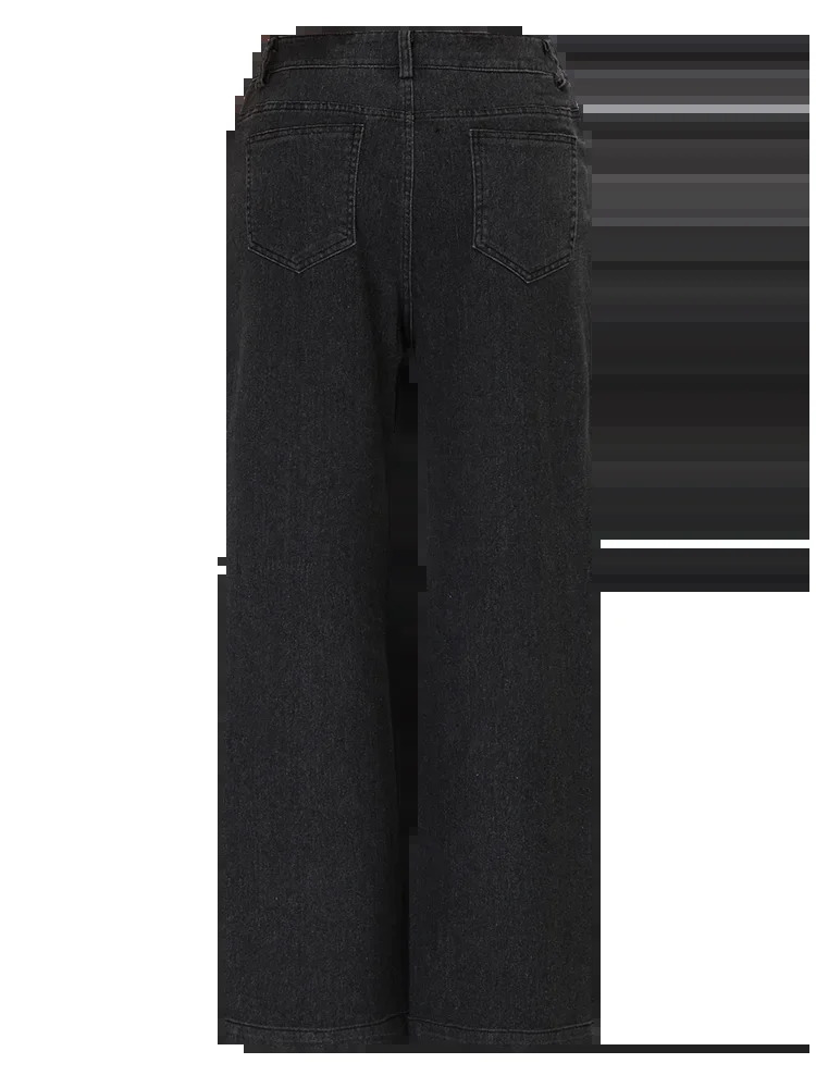 Y2K Grunge High Waist Wide Leg Rhinestone Jeans - Retro 90S Baggy Pants For Women