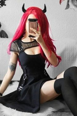 Y2K Grunge Hollow Mesh Dress - 90S Fashion, Retro Style, Summer Y2K Outfits, Gothic Y2K