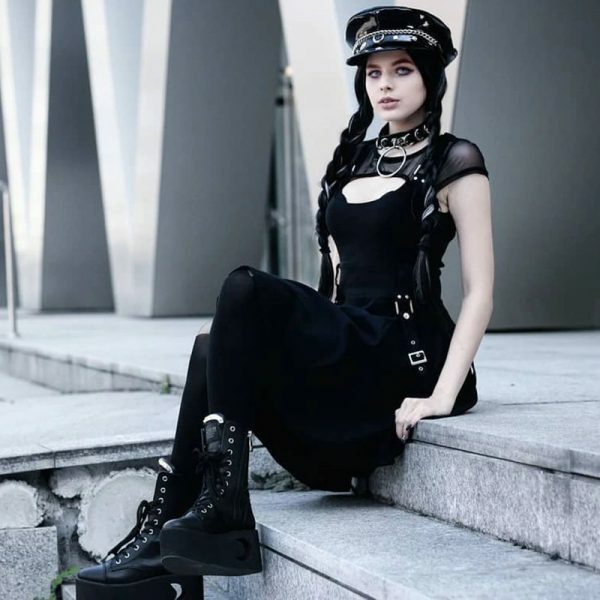 Y2K Grunge Hollow Mesh Dress - 90S Fashion, Retro Style, Summer Y2K Outfits, Gothic Y2K Y2K Grunge Hollow Mesh Dress - 90S Fashion, Retro Style, Summer Y2K Outfits, Gothic Y2K