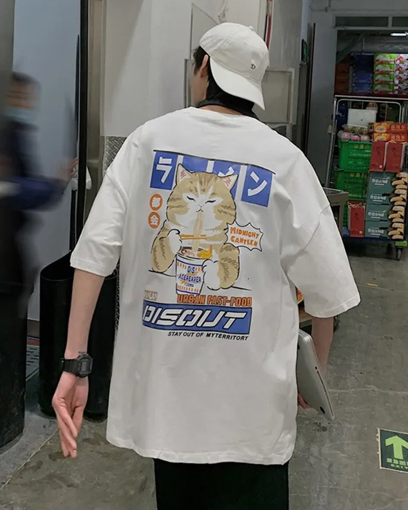 Y2K Grunge Japanese Cat Shirt - Retro 90S Summer Outfit, Pastel Goth, Y2K Fashion Top