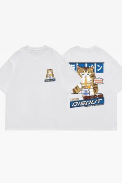 Y2K Grunge Japanese Cat Shirt - Retro 90S Summer Outfit, Pastel Goth, Y2K Fashion Top