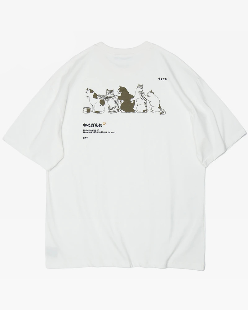 Y2K Grunge Japanese Cat T-Shirt - Retro 90S Summer Outfit, Pastel Goth, Y2K Fashion
