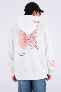 Y2K Grunge Japanese Cherry Blossom Hoodie - Retro 90S Fashion, Summer Y2K Outfits