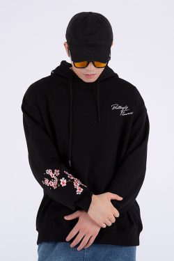 Y2K Grunge Japanese Cherry Blossom Hoodie - Retro 90S Fashion, Summer Y2K Outfits
