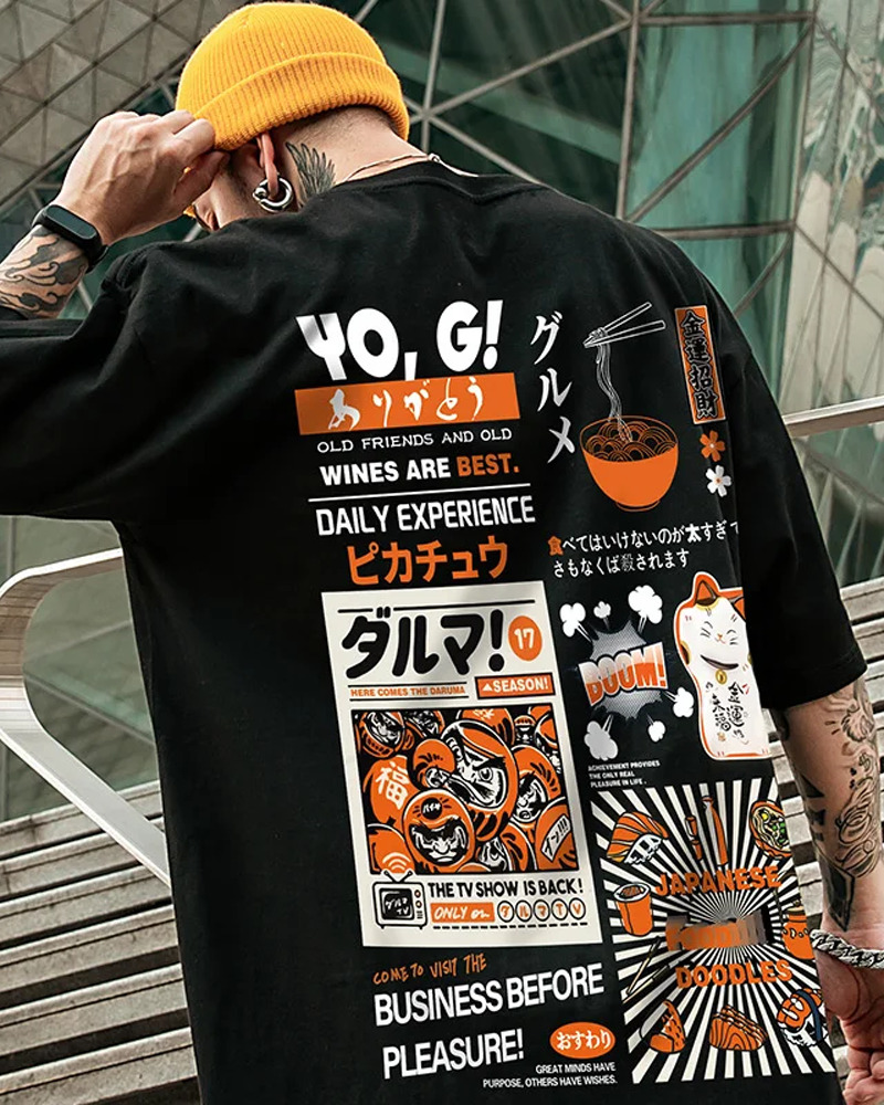 Y2K Grunge Japanese Streetwear Graphic Tee - Retro 90S Fashion, Summer Y2K Outfits