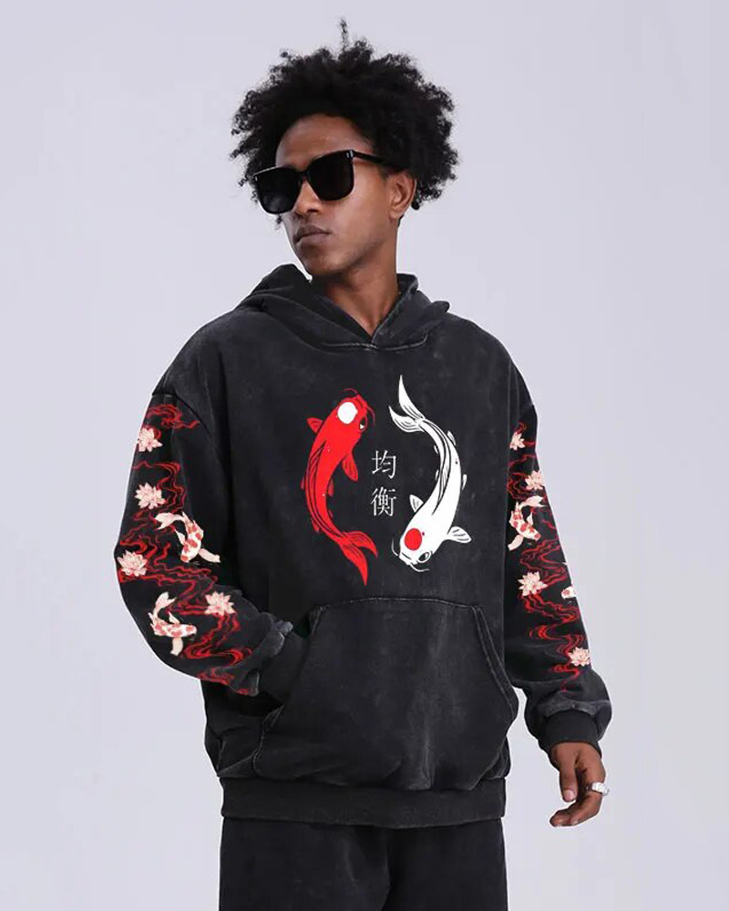 Y2K Grunge Koi Fish Hoodie - Retro 90S Fashion, Summer Y2K Outfits, Pastel Goth Style Y2K Grunge Koi Fish Hoodie - Retro 90S Fashion, Summer Y2K Outfits, Pastel Goth Style