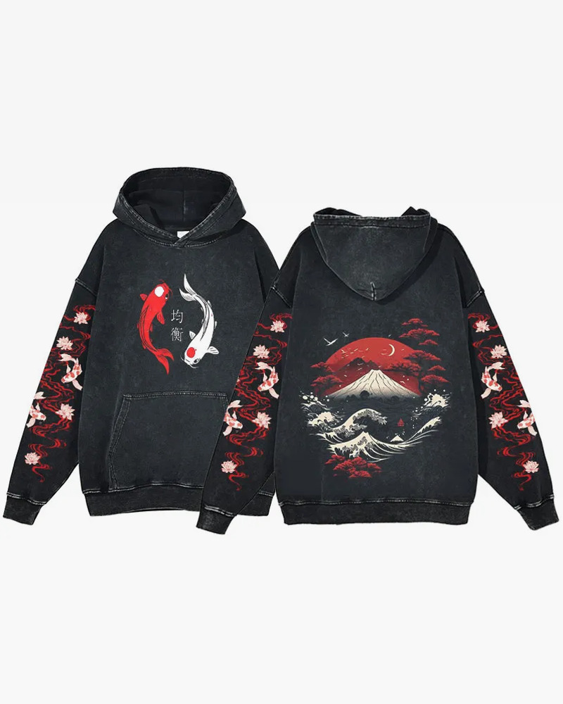 Y2K Grunge Koi Fish Hoodie - Retro 90S Fashion, Summer Y2K Outfits, Pastel Goth Style Y2K Grunge Koi Fish Hoodie - Retro 90S Fashion, Summer Y2K Outfits, Pastel Goth Style