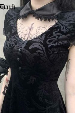 Y2K Grunge Lace Patch Work Dress - 90S Fashion, Retro Style, Summer Y2K Outfits, Gothic Y2K