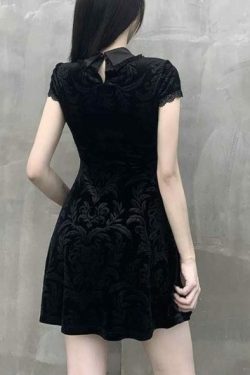 Y2K Grunge Lace Patch Work Dress - 90S Fashion, Retro Style, Summer Y2K Outfits, Gothic Y2K