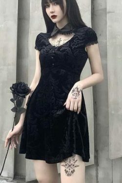 Y2K Grunge Lace Patch Work Dress - 90S Fashion, Retro Style, Summer Y2K Outfits, Gothic Y2K