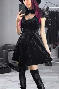 Y2K Grunge Lace Patch Work Dress - 90S Fashion, Retro Style, Summer Y2K Outfits, Gothic Y2K