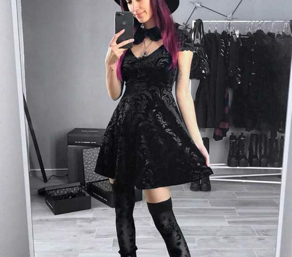 Y2K Grunge Lace Patch Work Dress - 90S Fashion, Retro Style, Summer Y2K Outfits, Gothic Y2K