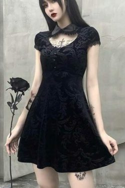 Y2K Grunge Lace Patch Work Dress - 90S Fashion, Retro Style, Summer Y2K Outfits, Gothic Y2K