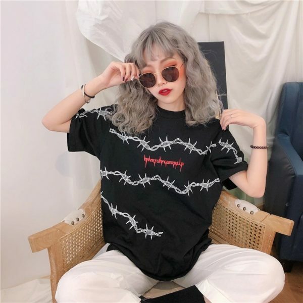 Y2K Grunge Letter Print Shirt - 90S Fashion, Retro Style, Y2K Summer Outfits, Baby Tees Y2K Y2K Grunge Letter Print Shirt - 90S Fashion, Retro Style, Y2K Summer Outfits, Baby Tees Y2K