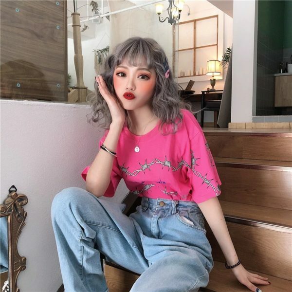 Y2K Grunge Letter Print Shirt - 90S Fashion, Retro Style, Y2K Summer Outfits, Baby Tees Y2K Y2K Grunge Letter Print Shirt - 90S Fashion, Retro Style, Y2K Summer Outfits, Baby Tees Y2K