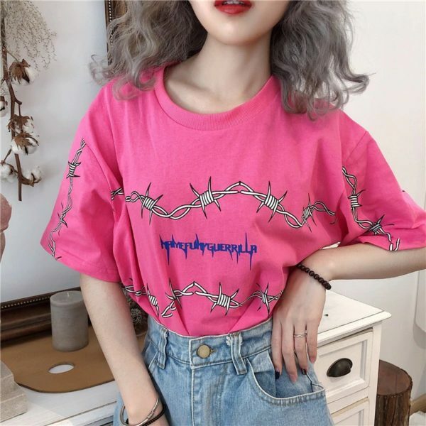 Y2K Grunge Letter Print Shirt - 90S Fashion, Retro Style, Y2K Summer Outfits, Baby Tees Y2K Y2K Grunge Letter Print Shirt - 90S Fashion, Retro Style, Y2K Summer Outfits, Baby Tees Y2K