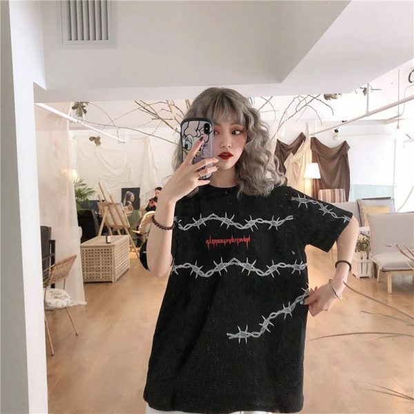 Y2K Grunge Letter Print Shirt - 90S Fashion, Retro Style, Y2K Summer Outfits, Baby Tees Y2K Y2K Grunge Letter Print Shirt - 90S Fashion, Retro Style, Y2K Summer Outfits, Baby Tees Y2K