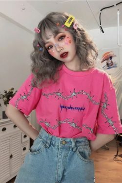 Y2K Grunge Letter Print Shirt - 90S Fashion, Retro Style, Y2K Summer Outfits, Baby Tees Y2K