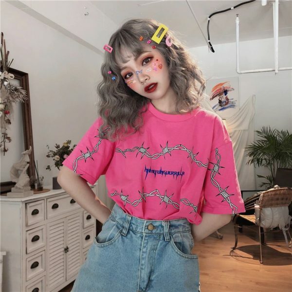 Y2K Grunge Letter Print Shirt - 90S Fashion, Retro Style, Y2K Summer Outfits, Baby Tees Y2K Y2K Grunge Letter Print Shirt - 90S Fashion, Retro Style, Y2K Summer Outfits, Baby Tees Y2K