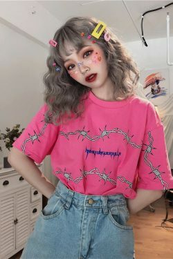 Y2K Grunge Letter Print Shirt - 90S Fashion, Retro Style, Y2K Summer Outfits, Baby Tees Y2K