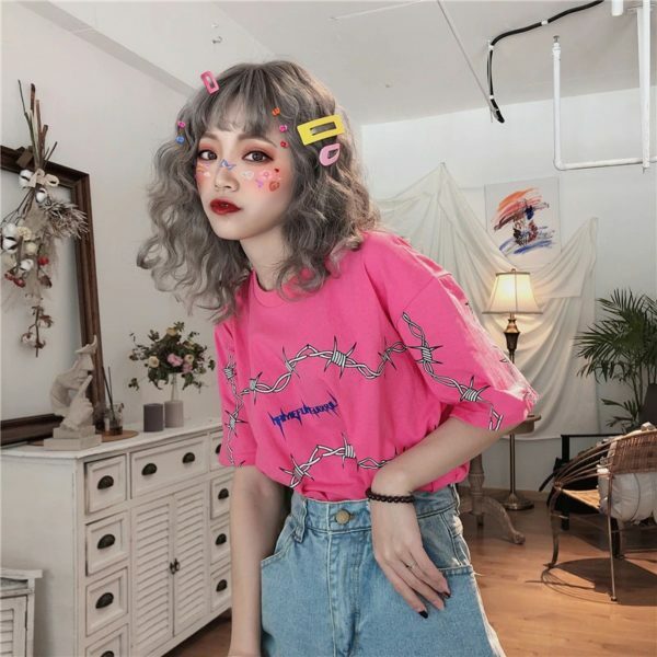 Y2K Grunge Letter Print Shirt - 90S Fashion, Retro Style, Y2K Summer Outfits, Baby Tees Y2K Y2K Grunge Letter Print Shirt - 90S Fashion, Retro Style, Y2K Summer Outfits, Baby Tees Y2K