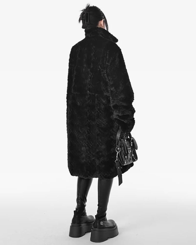 Y2K Grunge Long Black Faux Fur Coat - Retro 90S Fashion, Gothic Y2K, Party & Club Outfits Y2K Grunge Long Black Faux Fur Coat - Retro 90S Fashion, Gothic Y2K, Party & Club Outfits