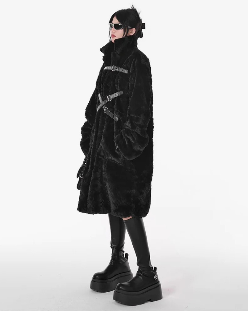 Y2K Grunge Long Black Faux Fur Coat - Retro 90S Fashion, Gothic Y2K, Party & Club Outfits Y2K Grunge Long Black Faux Fur Coat - Retro 90S Fashion, Gothic Y2K, Party & Club Outfits