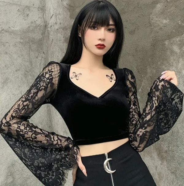 Y2K Grunge Long Sleeve Crop Top - Retro 90S Fashion, Summer Outfits, And Party Looks Y2K Grunge Long Sleeve Crop Top - Retro 90S Fashion, Summer Outfits, And Party Looks