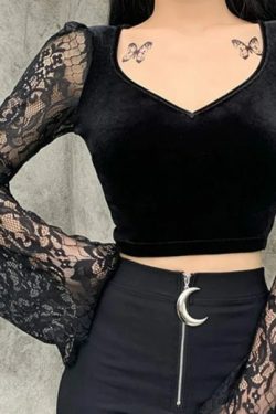 Y2K Grunge Long Sleeve Crop Top - Retro 90S Fashion, Summer Outfits, And Party Looks