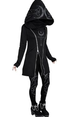 Y2K Grunge Long Sleeve Double Zipper Hoodie - 90S Retro, Summer Outfits, Y2K Fashion