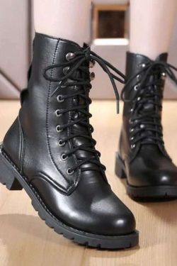 Y2K Grunge Low Heel Ankle Boots - Retro 90S Fashion, Gothic Y2K, Summer Y2K Outfits