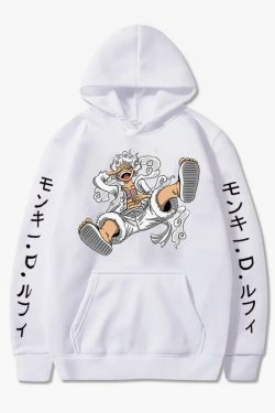Y2K Grunge Luffy Gear 5 Hoodie - Retro 90S Fashion, Summer Y2K Outfits, Pastel Goth Style