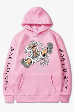 Y2K Grunge Luffy Gear 5 Hoodie - Retro 90S Fashion, Summer Y2K Outfits, Pastel Goth Style