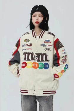 Y2K Grunge M&M Jacket - Retro 90S Fashion, Summer Outfits, Popstar & Club Party Style