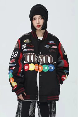 Y2K Grunge M&M Jacket - Retro 90S Fashion, Summer Outfits, Popstar & Club Party Style