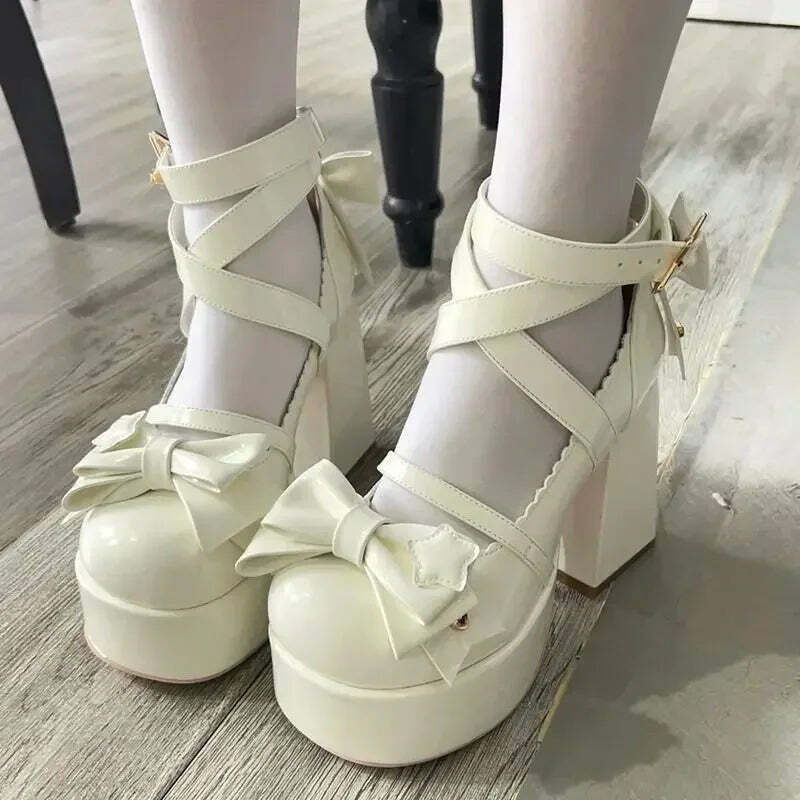 Y2K Grunge Mary Janes - Star Buckle Lolita Platform Shoes, Cute Bow-Knot Kawaii Designer Footwear Y2K Grunge Mary Janes - Star Buckle Lolita Platform Shoes, Cute Bow-Knot Kawaii Designer Footwear
