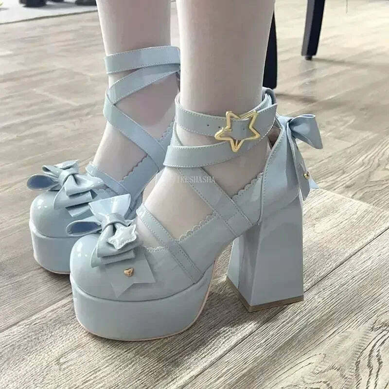 Y2K Grunge Mary Janes - Star Buckle Lolita Platform Shoes, Cute Bow-Knot Kawaii Designer Footwear Y2K Grunge Mary Janes - Star Buckle Lolita Platform Shoes, Cute Bow-Knot Kawaii Designer Footwear
