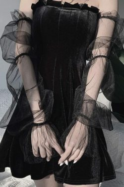 Y2K Grunge Mesh Vintage Dress - 90S Fashion, Retro Style, Summer Y2K Outfits, Pastel Goth