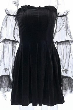 Y2K Grunge Mesh Vintage Dress - 90S Fashion, Retro Style, Summer Y2K Outfits, Pastel Goth