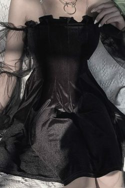 Y2K Grunge Mesh Vintage Dress - 90S Fashion, Retro Style, Summer Y2K Outfits, Pastel Goth