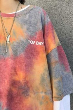 Y2K Grunge Mixed Colors Tie Dye T-Shirt - Retro 90S Fashion, Summer Y2K Outfits