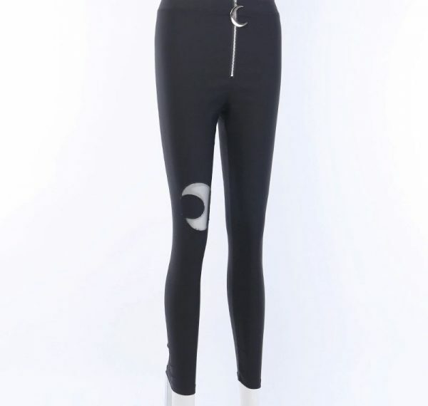 Y2K Grunge Moon High Waist Pencil Pants - 90S Fashion, Retro Style, Summer Y2K Outfits