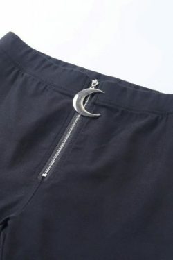 Y2K Grunge Moon High Waist Pencil Pants - 90S Fashion, Retro Style, Summer Y2K Outfits