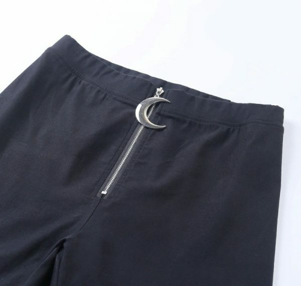 Y2K Grunge Moon High Waist Pencil Pants - 90S Fashion, Retro Style, Summer Y2K Outfits