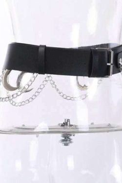 Y2K Grunge Moon Pendant Metal Chain Belt - 90S Fashion, Retro Style, Gothic Y2K Accessory