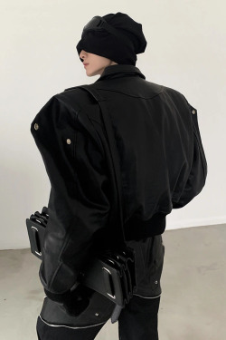 Y2K Grunge Oversized Leather Jacket - 90S Retro Style, Y2K Fashion, Gothic Y2K Outfits