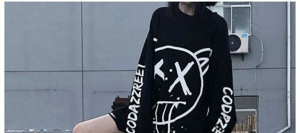Y2K Grunge Oversized Sweatshirt - 90S Fashion, Retro Style, Y2K Summer Outfits, Y2K Club Fits Y2K Grunge Oversized Sweatshirt - 90S Fashion, Retro Style, Y2K Summer Outfits, Y2K Club Fits